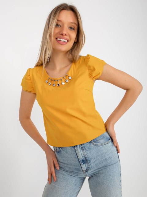 Bluzka LK-BZ-505783.50P ciemny żółty 36 Bluzka LK-BZ-505783.50P ciemny żółty 36