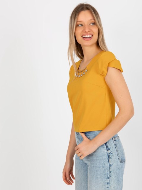 Bluzka LK-BZ-505783.50P ciemny żółty 36 Bluzka LK-BZ-505783.50P ciemny żółty 36