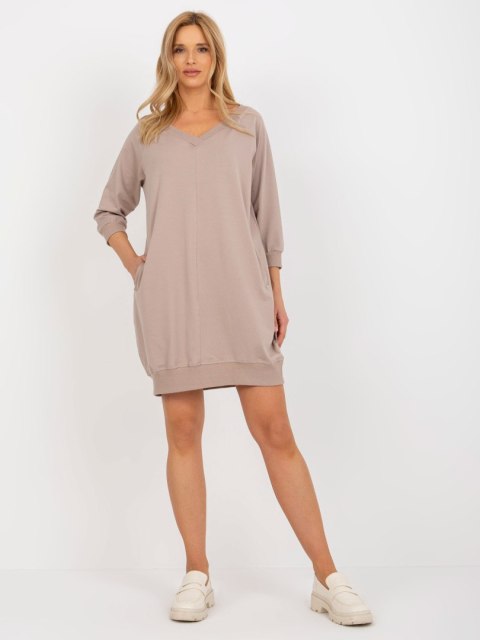 Sukienka RV-SK-7203.35P ciemny bezowy S/M Sukienka RV-SK-7203.35P ciemny bezowy S/M