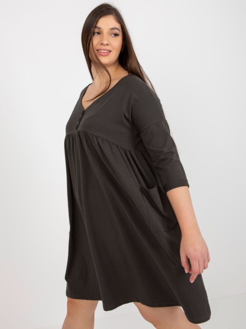 Sukienka RV-SK-8529.37P ciemny khaki Sukienka RV-SK-8529.37P ciemny khaki