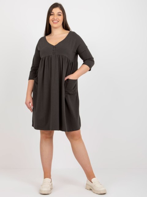 Sukienka RV-SK-8529.37P ciemny khaki Sukienka RV-SK-8529.37P ciemny khaki