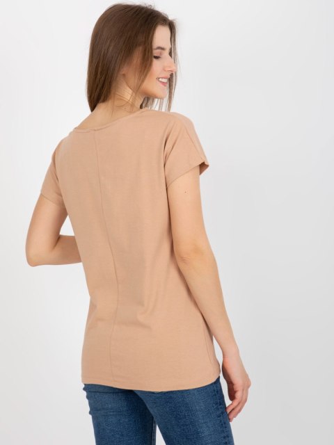 T-shirt FA-TS-8406.82P camelowy T-shirt FA-TS-8406.82P camelowy