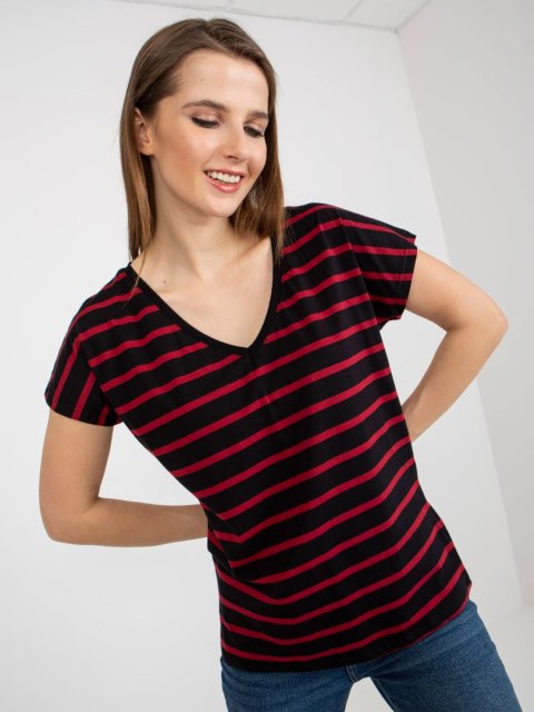 T-shirt RV-TS-8567.26 czarno-czerwony S T-shirt RV-TS-8567.26 czarno-czerwony S