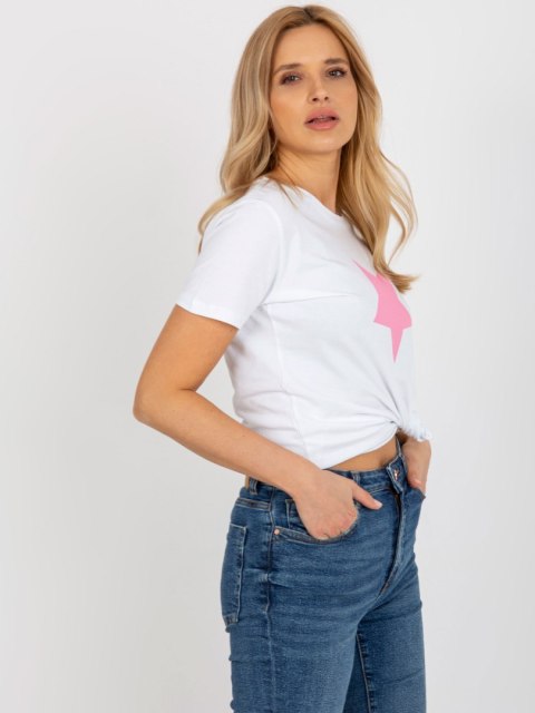 T-shirt RV-TS-8626.00 biało-różowy L/XL T-shirt RV-TS-8626.00 biało-różowy L/XL