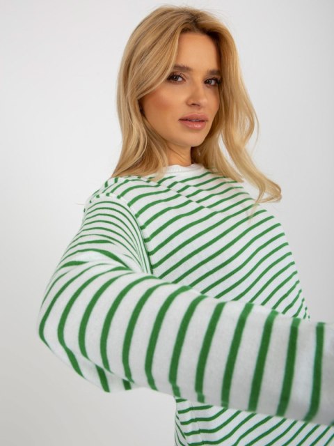 Sweter LC-SW-6006.22 biało-zielony Sweter LC-SW-6006.22 biało-zielony