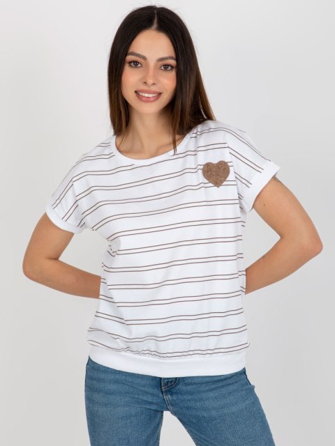 Bluzka RV-BZ-8619.94 biało-brązowy L/XL Bluzka RV-BZ-8619.94 biało-brązowy L/XL
