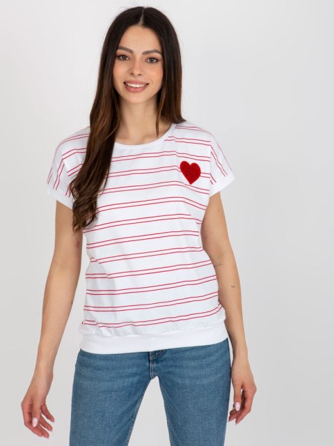 Bluzka RV-BZ-8619.94 biało-czerwony L/XL Bluzka RV-BZ-8619.94 biało-czerwony L/XL