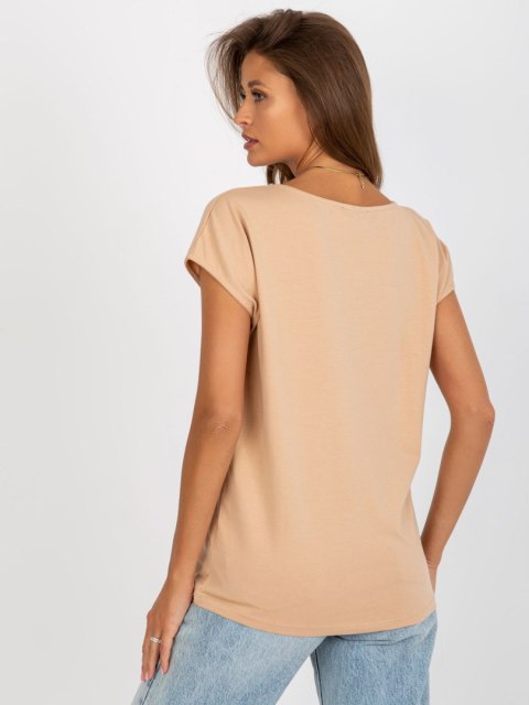 T-shirt FA-TS-8515.46 camelowy T-shirt FA-TS-8515.46 camelowy