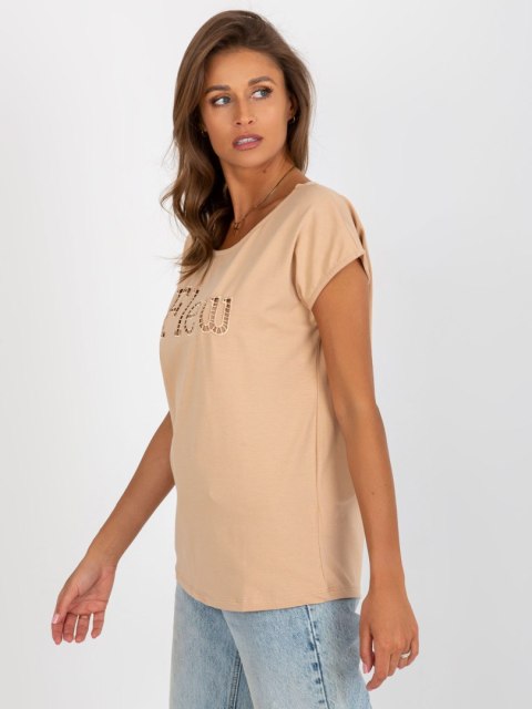 T-shirt FA-TS-8515.46 camelowy T-shirt FA-TS-8515.46 camelowy