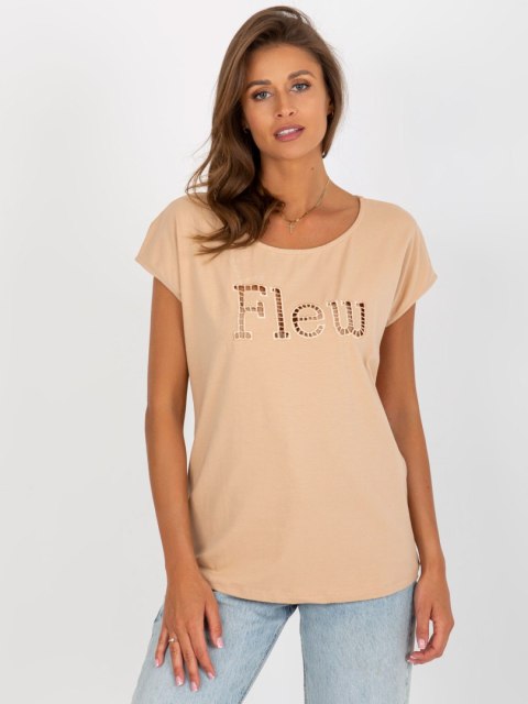 T-shirt FA-TS-8515.46 camelowy T-shirt FA-TS-8515.46 camelowy