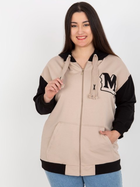 Bluza RV-BL-8272.85 czarno-beżowy Bluza RV-BL-8272.85 czarno-beżowy