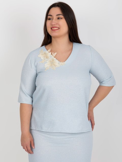 Bluzka LK-BZ-506692.32 jasny niebieski 48 Bluzka LK-BZ-506692.32 jasny niebieski 48