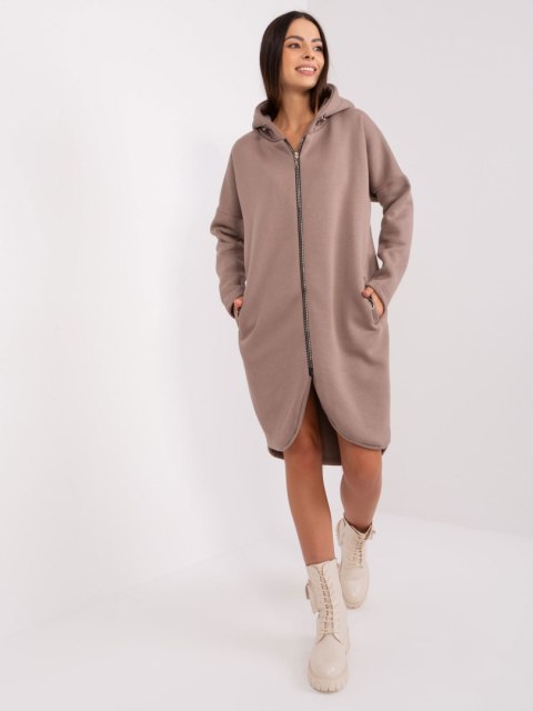 Bluza RV-BL-4858-1.99P ciemny bezowy S/M Bluza RV-BL-4858-1.99P ciemny bezowy S/M