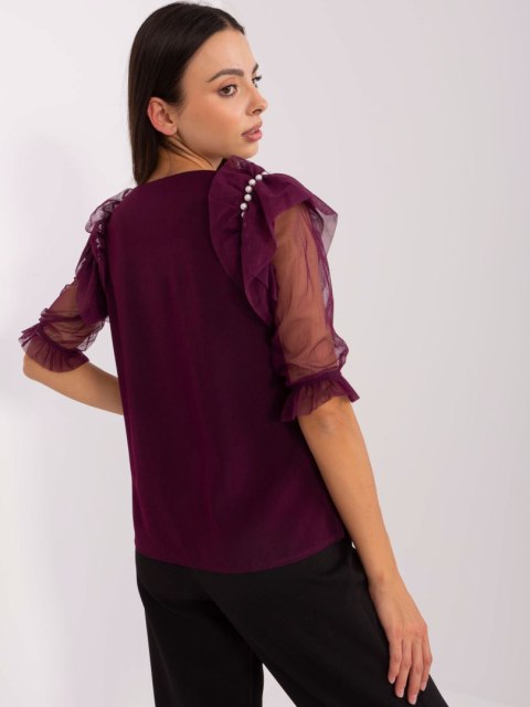 Bluzka LK-BZ-506682.26P ciemny fioletowy 40 Bluzka LK-BZ-506682.26P ciemny fioletowy 40