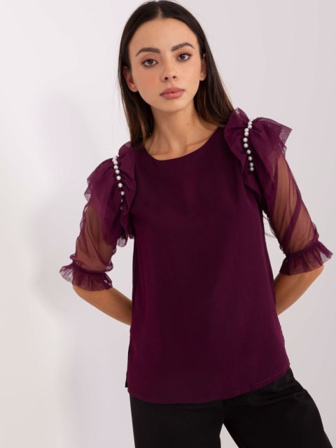 Bluzka LK-BZ-506682.26P ciemny fioletowy 40 Bluzka LK-BZ-506682.26P ciemny fioletowy 40