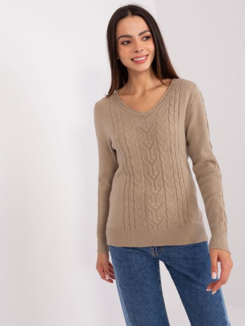 Sweter AT-SW-2329.98P ciemny bezowy Sweter AT-SW-2329.98P ciemny bezowy