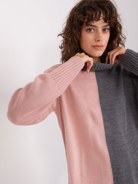 Sweter BA-SW-0234.65P szaro-różowy Sweter BA-SW-0234.65P szaro-różowy