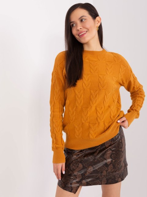 Sweter AT-SW-2340.22 ciemny żółty Sweter AT-SW-2340.22 ciemny żółty
