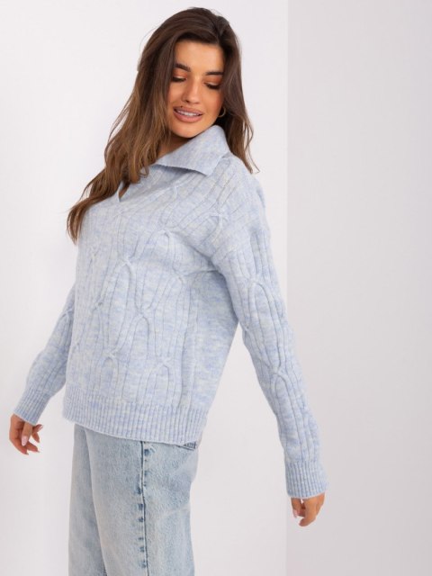 Sweter AT-SW-2349-2.27 błękitny Sweter AT-SW-2349-2.27 błękitny