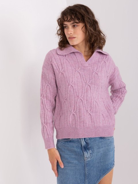 Sweter AT-SW-2349-2.96 jasny fioletowy Sweter AT-SW-2349-2.96 jasny fioletowy