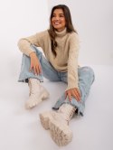 Sweter AT-SW-2355-2.12P beżowy