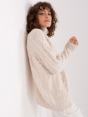Sweter AT-SW-2355-2.12P jasny beżowy