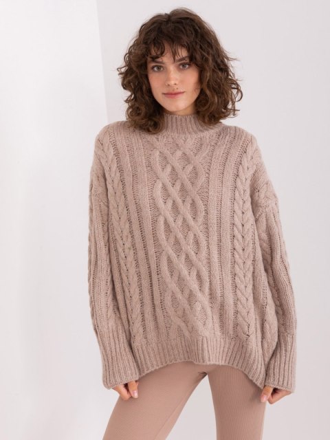 Sweter AT-SW-2363-2.30 ciemny bezowy Sweter AT-SW-2363-2.30 ciemny bezowy