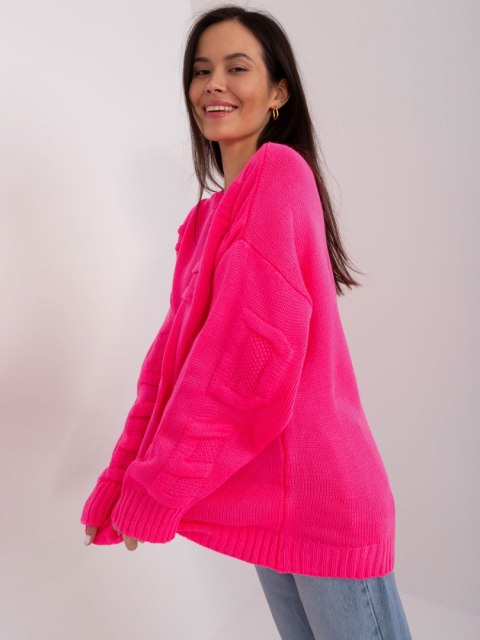 Sweter BA-SW-8053.31 fluo różowy Sweter BA-SW-8053.31 fluo różowy