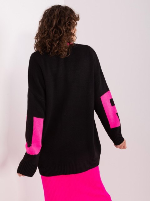 Sweter BA-SW-8060.05P czarno-różowy Sweter BA-SW-8060.05P czarno-różowy