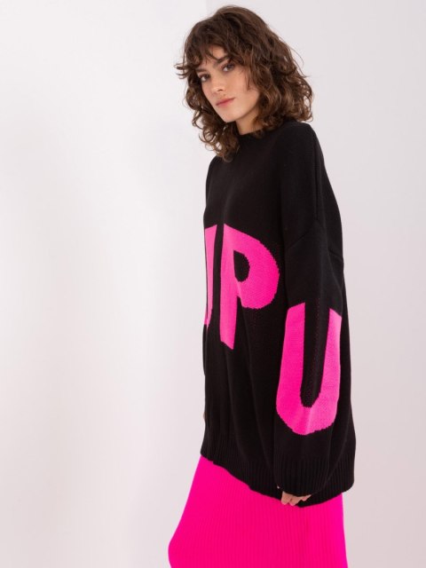 Sweter BA-SW-8060.05P czarno-różowy Sweter BA-SW-8060.05P czarno-różowy