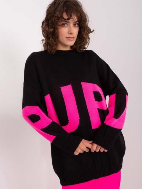 Sweter BA-SW-8060.05P czarno-różowy Sweter BA-SW-8060.05P czarno-różowy