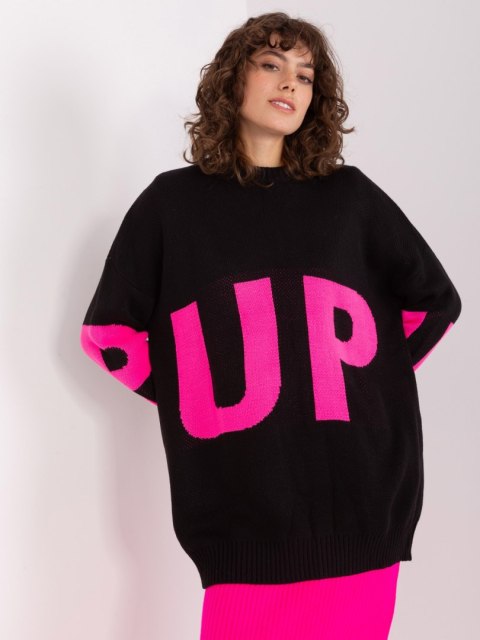 Sweter BA-SW-8060.05P czarno-różowy Sweter BA-SW-8060.05P czarno-różowy