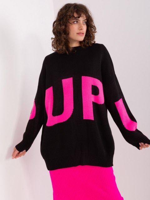 Sweter BA-SW-8060.05P czarno-różowy Sweter BA-SW-8060.05P czarno-różowy
