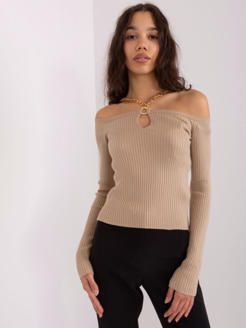 Sweter EM-SW-070921.49 ciemny bezowy M/L Sweter EM-SW-070921.49 ciemny bezowy M/L