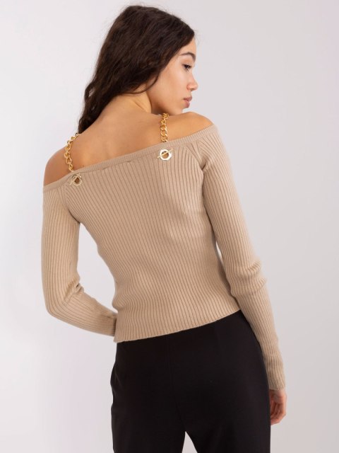Sweter EM-SW-070921.49 ciemny bezowy S/M Sweter EM-SW-070921.49 ciemny bezowy S/M