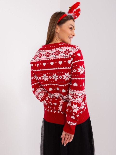 Sweter D90057AB90883A czerwony XL Sweter D90057AB90883A czerwony XL