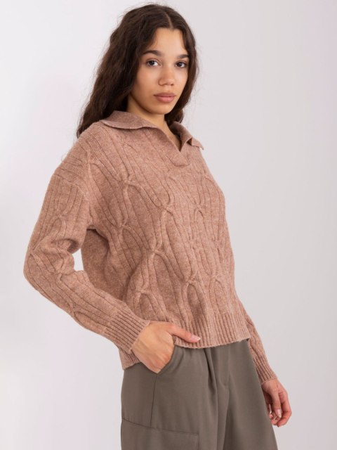 Sweter AT-SW-2349-2.96 brązowy Sweter AT-SW-2349-2.96 brązowy