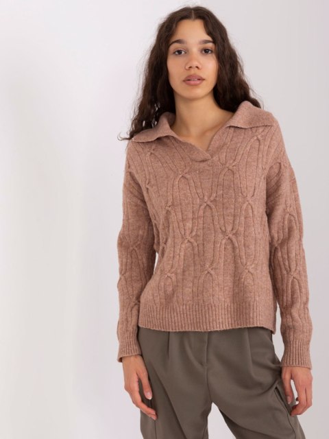 Sweter AT-SW-2349-2.96 brązowy Sweter AT-SW-2349-2.96 brązowy