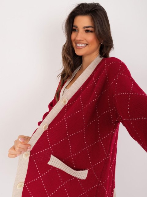 Sweter BA-SW-0258.19 bordowy Sweter BA-SW-0258.19 bordowy