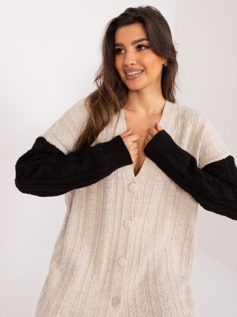 Sweter BA-SW-0549.32 czarno-beżowy Sweter BA-SW-0549.32 czarno-beżowy