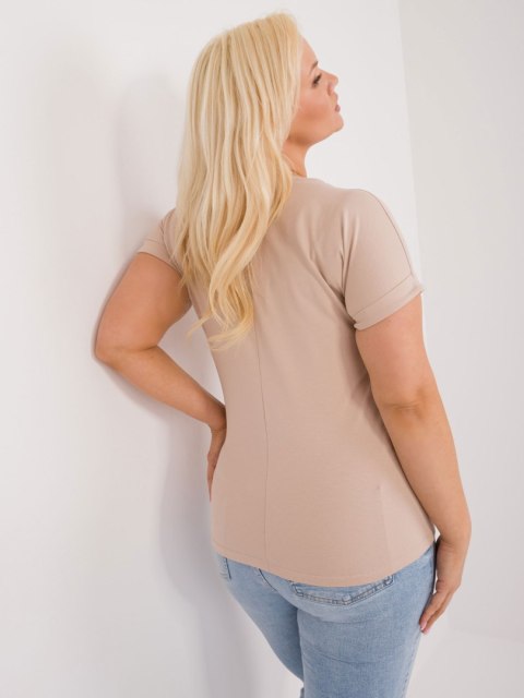 T-shirt RV-TS-9476.25 beżowy T-shirt RV-TS-9476.25 beżowy