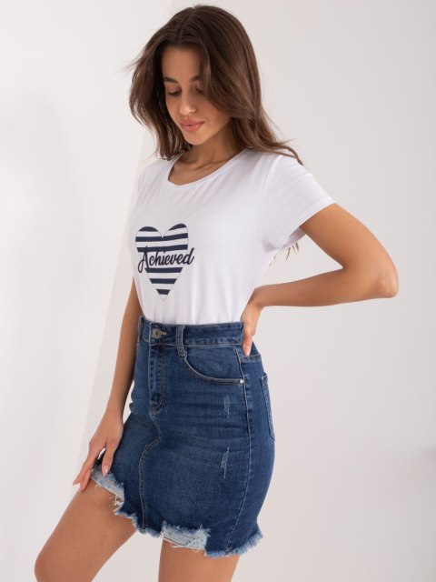 T-shirt RV-TS-9667.19 biało-granatowy S/M T-shirt RV-TS-9667.19 biało-granatowy S/M