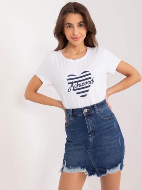 T-shirt RV-TS-9667.19 biało-granatowy S/M T-shirt RV-TS-9667.19 biało-granatowy S/M