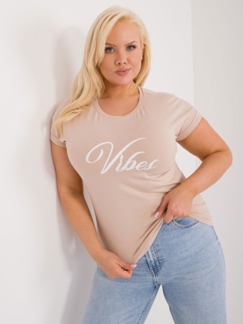 T-shirt RV-TS-9475.60 beżowy T-shirt RV-TS-9475.60 beżowy