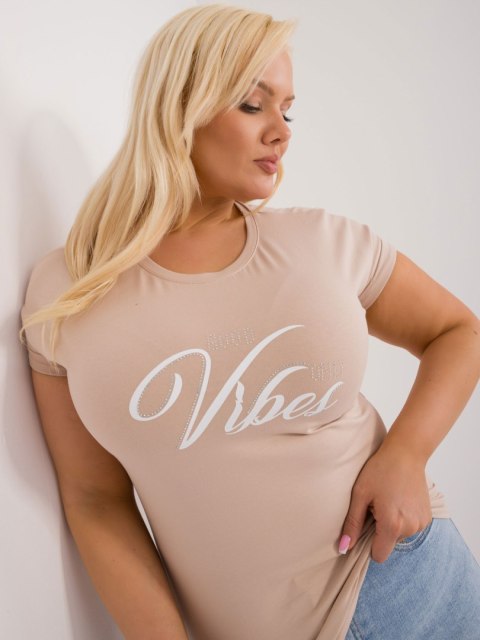 T-shirt RV-TS-9475.60 beżowy T-shirt RV-TS-9475.60 beżowy