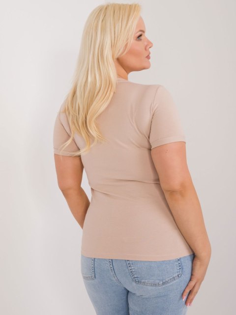 T-shirt RV-TS-9481.60 beżowy T-shirt RV-TS-9481.60 beżowy