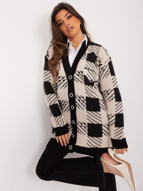 Sweter BA-SW-0538.29 czarno-beżowy Sweter BA-SW-0538.29 czarno-beżowy