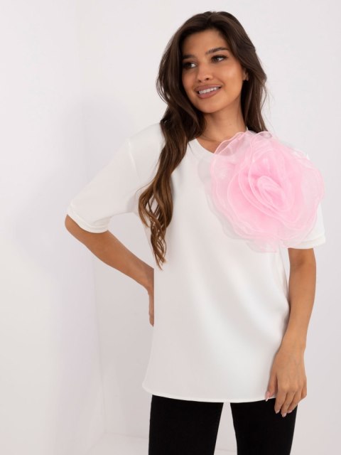Bluzka LK-BZ-509686.92 biało-różowy L/XL Bluzka LK-BZ-509686.92 biało-różowy L/XL