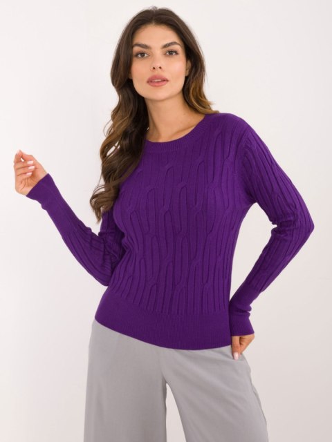 Sweter AT-SW-2338-2.61 ciemny fioletowy Sweter AT-SW-2338-2.61 ciemny fioletowy