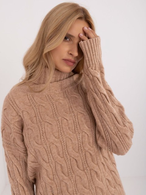 Sweter AT-SW-23445.00 camelowy Sweter AT-SW-23445.00 camelowy